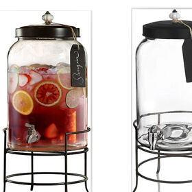 Double 1 Gallon 3.8L Glass Mason Jar Party Juice Dispenser Glass