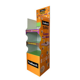 Rak display lantai produk merchandising kardus POP kustom untuk ritel dengan rak