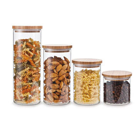 Buy Wholesale China Glass Jar With Lid Food Storage Jars Glass Canister Jar  Air Tight Jar 270ml/470ml/800ml & Glass Jar With Lid at USD 2.77