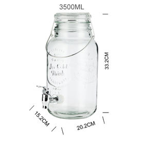 Double 1 Gallon 3.8L Glass Mason Jar Party Juice Dispenser Glass