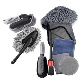 Htovila 10pcs Car Cleaning Tools Kit, Car Wash Tools Kit for Detailing Interiors Premium Fiber Cleaning Cloth - Compressed Car Wash Sponge, Size