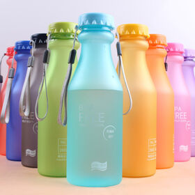550Ml Bap Free Water Bottle Unbreakable Frosted Sport Kettle Drinking Bottle Outdoor With Rope