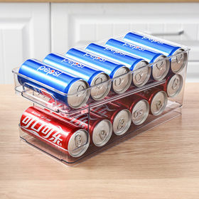 Soda Can Organizer for Refrigerator, Acrylic Rolling Can Organizer  Dispenser, Auto Beverage Can Holder Rack, Can Storage Organizer, Can Drink  Holder