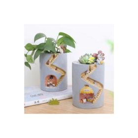 Cartoon Flower Pots Garden Decor Resin Desktop Ornament Rabbit Hedgehog Water Planting Container