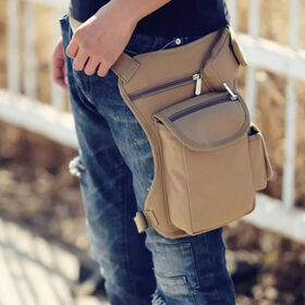 Drop Leg Bag Pouch Men's Thigh Bag Thigh Pack Canvas Outdoor Travel Waist Pack Sports Fanny Pack