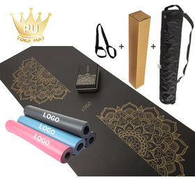 En stock logotipo personalizado fitness antideslizante barato grueso Premium de gama alta natural pu caucho Yoga Esterillas