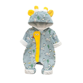 Barboteuse de dessin animé pour bébé, pyjama à capuche pour