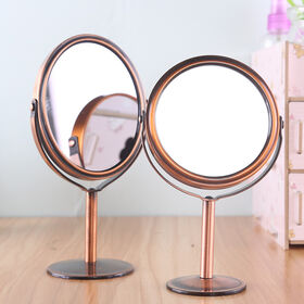 Mini Espejo Cosmético Aumentado de Doble Cara con Soporte y Refracción Cóncava de Acero Inoxidable para Maquillaje al por mayor