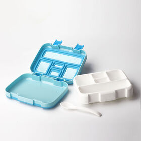 Bentgo® Fiambrera de 5 compartimentos para niños estilo Bento, con  utensilios de plástico reutilizables para niños (azul)