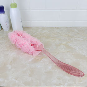 Bath Brush Bath Rubbing Back Toiletries Silicone Bath Rubbing Bath Brush  Long Handle Soft Brush Cleaning Towel Rubbing Artifact White 
