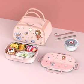 Thermos Lunch Kit Bag Hello Kitty Girls Kids Pink Dual Compartment  Insulated