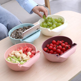 Double Lazy Fruit Bowl Creative Plastic Fruit And Vegetable With Mobile  Phone