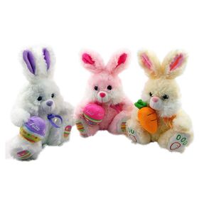 Mainan Kelinci Paskah Plush Kustom, Boneka Binatang dengan Telur Paskah Untuk Anak Laki-Laki Perempuan