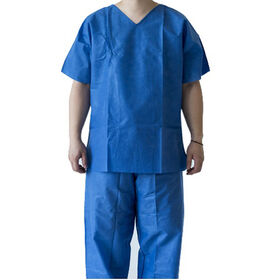 Conjunto de Uniforme Quirúrgico Unisex de Manga Corta con Cuello en V para Médicos y Enfermeras