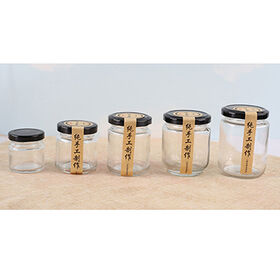 Glass food jar for honey or pickles