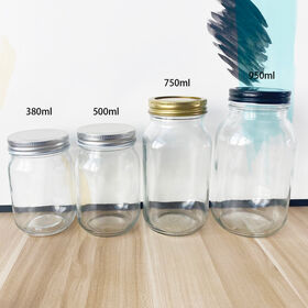 All sizes glass food jar with different color metal jug lid
