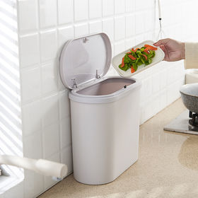 Venda Montado na parede do balde do lixo armário de cozinha 8l pendurado na  parede de reciclagem de lixo com tampa de lata de lixo da cozinha casa de  banho wc caixote