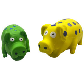 Robustes Quietsch-Schweinchen-Spielzeug aus Gummi für Hunde, interaktives Latex-Spielzeug mit Polka Dots für kleine, mittelgroße und große Hunde