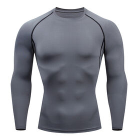 Running Shirt Gym Rashguard for Men Stand Collar Long Sleeve Shirt Men Gym  Half Zipper Fitness Compression Tshirts - China Polyester Spandex Solid Men  Tshirt and Casual Sport Long Sleeve Compression Shirt