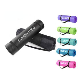 Esterillas de yoga para ejercicios, antideslizantes para pilates en casa, esterilla de yoga de espuma NBR roja personalizable