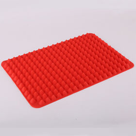 Silicone Cooking Mat Microwave Pyramid Baking Mat Fat Reducing Heat  Resistant Sheet With Grid For Pizza