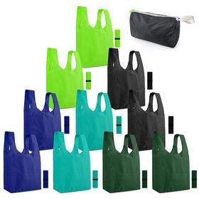 RPET Foldable Travel Grocery Bag with Zipper Washable Eco Reusable
