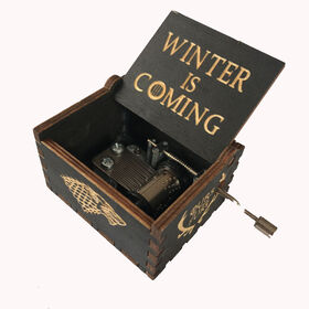 Winter is coming Musik-Box mit Handkurbel aus Holz Spieluhr