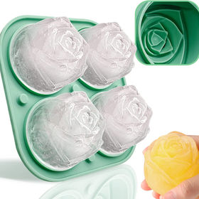  Silicone Ice Cube Trays with Lid,3D Rose Shape Ice Cube Mold Ice  Ball Maker, BPA Free Moulds,Easy-Release Silicone and Flexible Trays,  Reusable Best for Freezer,Baby Food,Water,Whiskey,Cocktail: Home & Kitchen