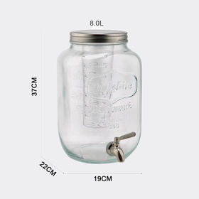 Wholesale 2 Gal. Mason Jar Glass Drink Dispenser CLEAR