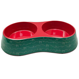 Gamelles Doubles pour Chiens en Plastique Sûr avec Base Antidérapante en Silicone, Distributeur de Nourriture pour Animaux de Compagnie pour Chiens de Petite et Grande Taille