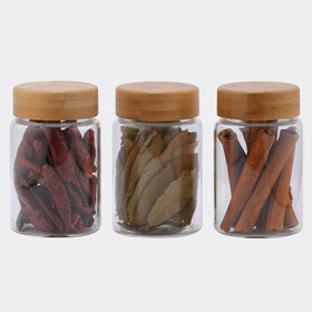  12 Black Bamboo Spice Jars - 8.5oz Large Spice Jars
