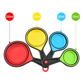 TAPBULL Collapsible Silicone Measuring Cups with 60ml/80ml/125ml