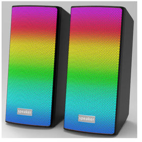 OROW Altavoces de computadora RGB, altavoces de juegos de 10 W para PC,  altavoces de escritorio con control de volumen y luz para  monitor/computadora