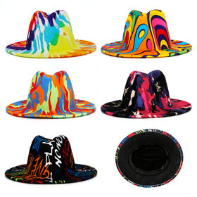Chapeaux de Jazz élégants pour femmes, vente en gros, à large bord