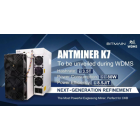 Antminer K7 58T/63.5T Bitmain Mining Antminer K7 CKB avec Hashrate Maximum pour Minage de Cryptomonnaies