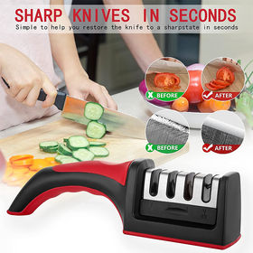 Buy Wholesale China Kitchen Tools Diamond Manual 3 Stage Knife Sharpener  Household Sharpening Stone Grindstone & Professional Knife Sharpener at USD  0.8
