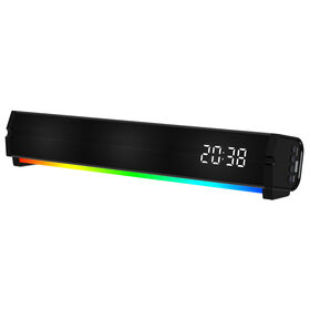 Reloj con luz LED RGB, mesa, altavoz inalámbrico Bluetooth estéreo real con bajos potentes y un diafragma vibratorio