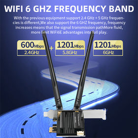 Acheter 5374Mbps Wi-Fi 6E PCIe carte réseau sans fil 5G/6Ghz