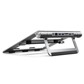 CABLETIME USB C HUB Ständer 8 in 1 4K HDMI PD 100W LAN 1000Mbps SD TF Karte Abnehmbar für Macbook Air Multi HUB Halter