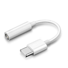 USB Female to 3.5mm Jack Male Audio Converter Cable Adapter (White) 