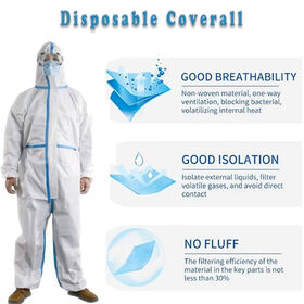 Waterproof SF Disposable Coverall Meeting Type 5/6 Standards for Enhanced Safety in Dusty Environments