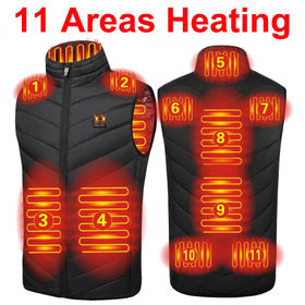 11 áreas Chaqueta con calefacción USB Hombre Mujer Invierno al aire libre  Chaquetas de calefacción eléctrica Abrigo térmico Deportes cálidos Ropa  Chaleco calefactable