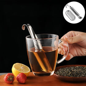Wholesale Pipe Shape 304 Stainless Steel Tea Infuser with Drip Tray