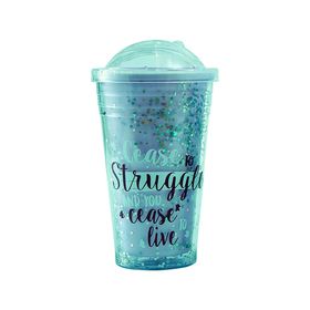Buy Wholesale China Plastic Tumblers 450ml Custome Logo Cartoon Christmas  Double-layer Creative Glitter Straw Cup & Plastic Tumblers at USD 2.62