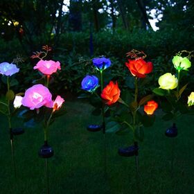Decorative Outdoor Lighting Solar LED 3 Heads Light Lawn Lamp Solar Garden Stake Lights
