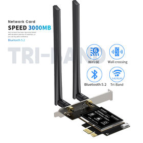 Carte réseau Wifi 6 Tri bande AX3000 Mbps Intel AX200 PRO PCIE Bluetooth  5.2