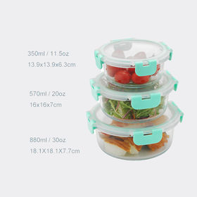 Glass food storage box 570 ml, with 2 separate compartments