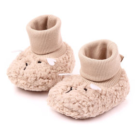 Fuzzy Cozy Warm Llama Slippers - White Plush Sherpa Slipper Socks