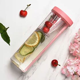 Portable Sports Foldable Straw Cup With Filter For Infused Water, Fruit,  Flower Tea, Plastic Cup