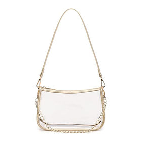 Banane Femme Mini En Simili Cuir PU - Chaîne Métal Strass - Style Punk/gothique - Taille Sac Noir - Neuf Avec étiquettes